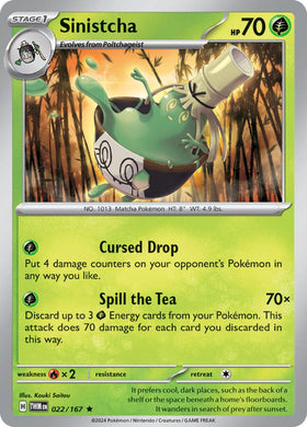 Sinistcha [022/167] [Twilight Masquerade] Reverse Holofoil