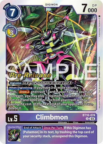 Climbmon [BT16-074] [Beginning Observer Pre-Release Cards] Foil