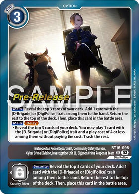 Metropolitan Police Department, Community Safety Bureau, Cyber Crime Division, Investigation Unit 11... [BT16-096] [Beginning Observer Pre-Release Cards] Foil