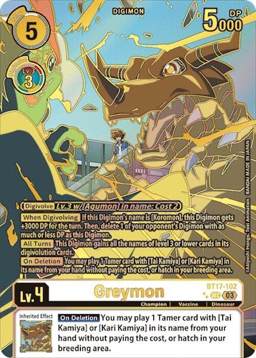 Greymon (Right) (Textured) [BT17-102] [Secret Crisis] Foil