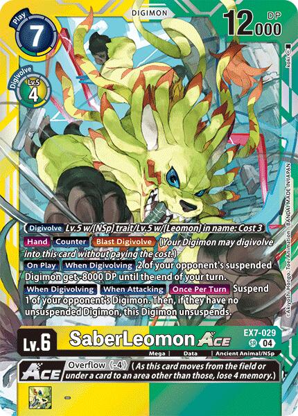 SaberLeomon ACE [EX7-029] [Digimon LIBERATOR] Foil