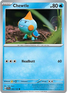 Chewtle [043/142] [Stellar Crown] Reverse Holofoil