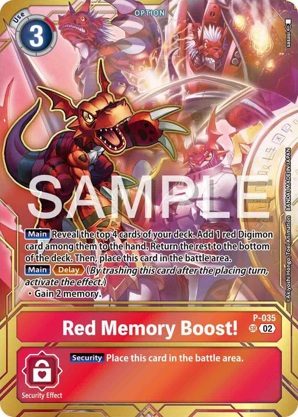 Red Memory Boost! (Premium Card Collection - Memory Boost! Set) [P-035] [Digimon Promotion Cards] Foil