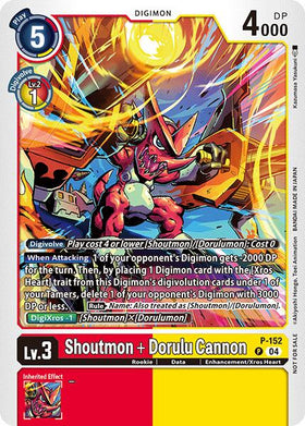 Shoutmon + Dorulu Cannon (Store Tournament 2024 Oct. - Dec. Participation Pack) [P-152] [Digimon Promotion Cards]