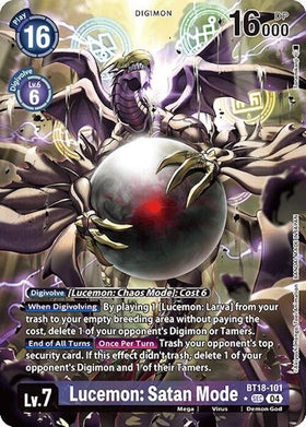 Lucemon: Satan Mode (Alternate Art) [BT18-101] [Release Special Booster 2.0] Foil