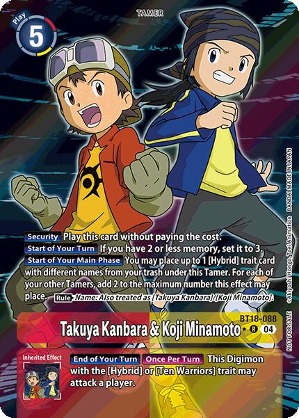 Takuya Kanbara & Koji Minamoto (Release Special Booster 2.0: Box Promotion Pack) [BT18-088] [Release Special Booster 2.0] Foil