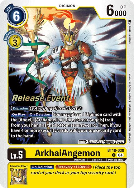 ArkhaiAngemon [BT18-038] [Release Special Booster 2.0 Celebration Event Cards] Foil
