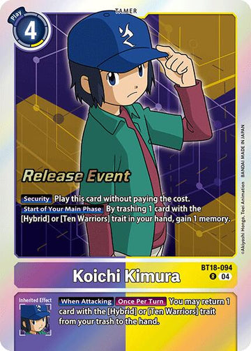 Koichi Kimura [BT18-094] [Release Special Booster 2.0 Celebration Event Cards] Foil