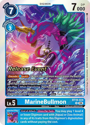 MarineBullmon [BT19-024] [Release Special Booster 2.0 Celebration Event Cards] Foil