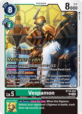 Vespamon [BT19-052] [Release Special Booster 2.0 Celebration Event Cards] Foil