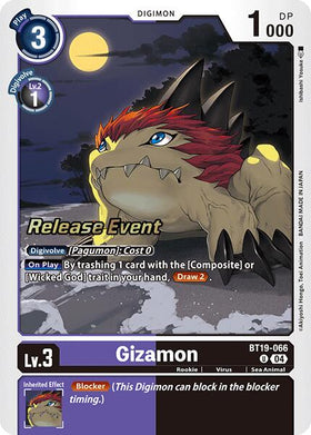 Gizamon [BT19-066 U] [Release Special Booster 2.0 Celebration Event Cards] Foil
