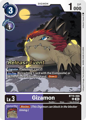 Gizamon [BT19-066] [Release Special Booster 2.0 Celebration Event Cards] Foil