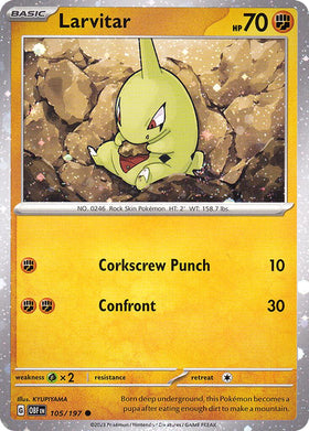 Larvitar (Cosmos Holo) [105/197] [Obsidian Flames] Holofoil