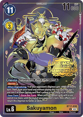 Sakuyamon (Championship 2024 Gold Stamp Card Set) [BT17-038] [Secret Crisis] Foil