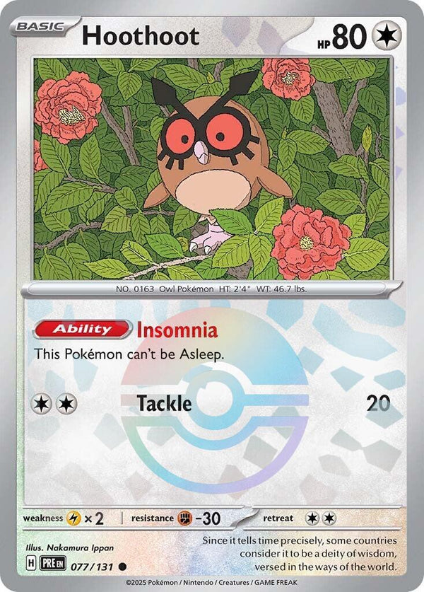 Hoothoot (Poke Ball Pattern) [077/131] [Prismatic Evolutions] Holofoil