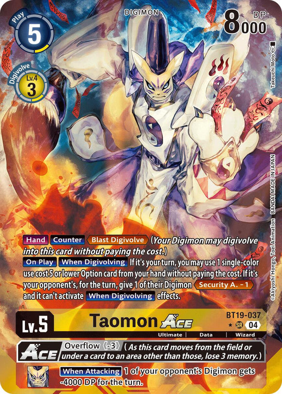 Taomon ACE (Alternate Art) [BT19-037] [Release Special Booster 2.5] Foil