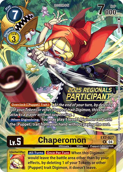 Chaperomon (2025 Regionals Participant) [EX7-027] [Digimon LIBERATOR] Foil