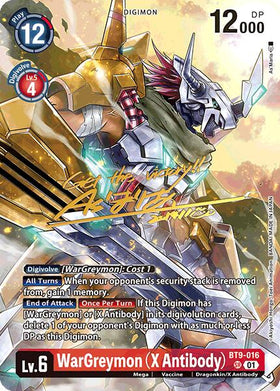 WarGreymon (X Antibody) (Rare Pull) [BT9-016] [World Convergence] Foil
