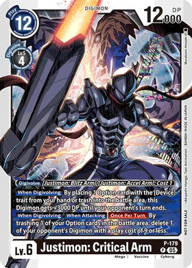 Justimon: Critical Arm (Store Tournament 2025 Vol.2 Participation Pack) [P-179 P] [Digimon Promotion Cards]