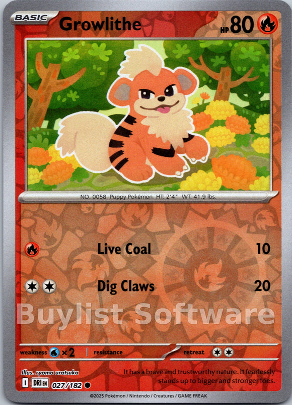 Growlithe [027/182] [Destined Rivals] Reverse Holofoil