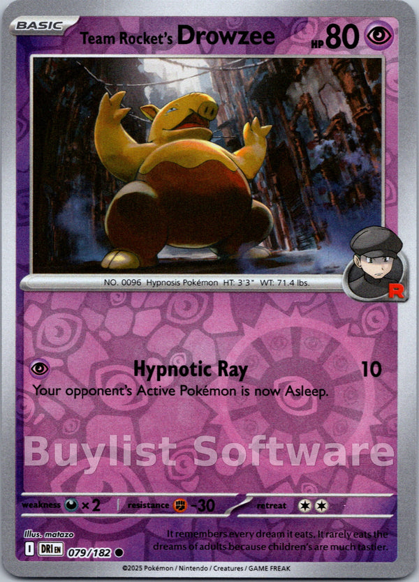 Team Rocket's Drowzee [079/182] [Destined Rivals] Reverse Holofoil