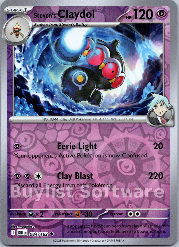 Steven's Claydol [084/182] [Destined Rivals] Reverse Holofoil
