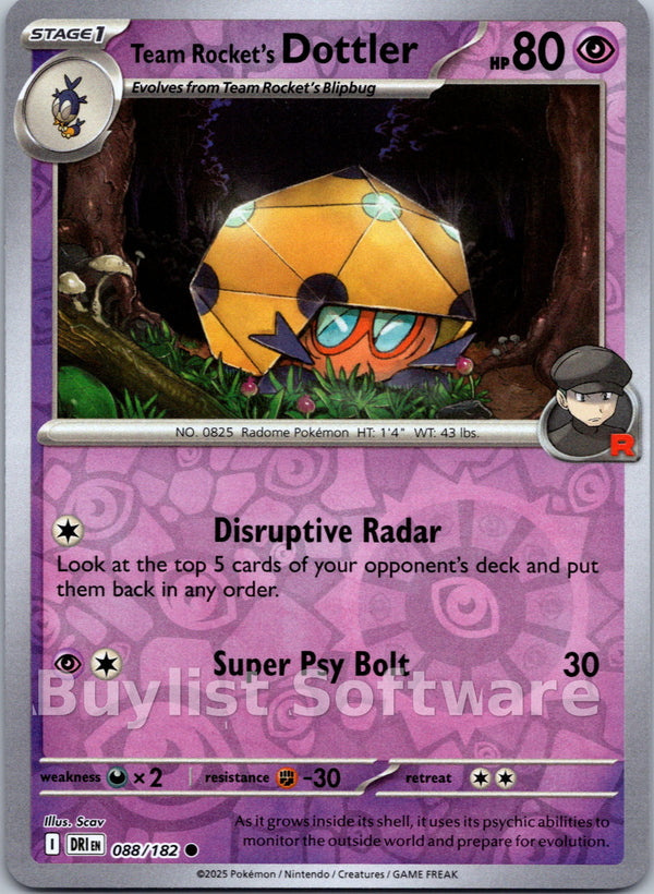 Team Rocket's Dottler [088/182] [Destined Rivals] Reverse Holofoil