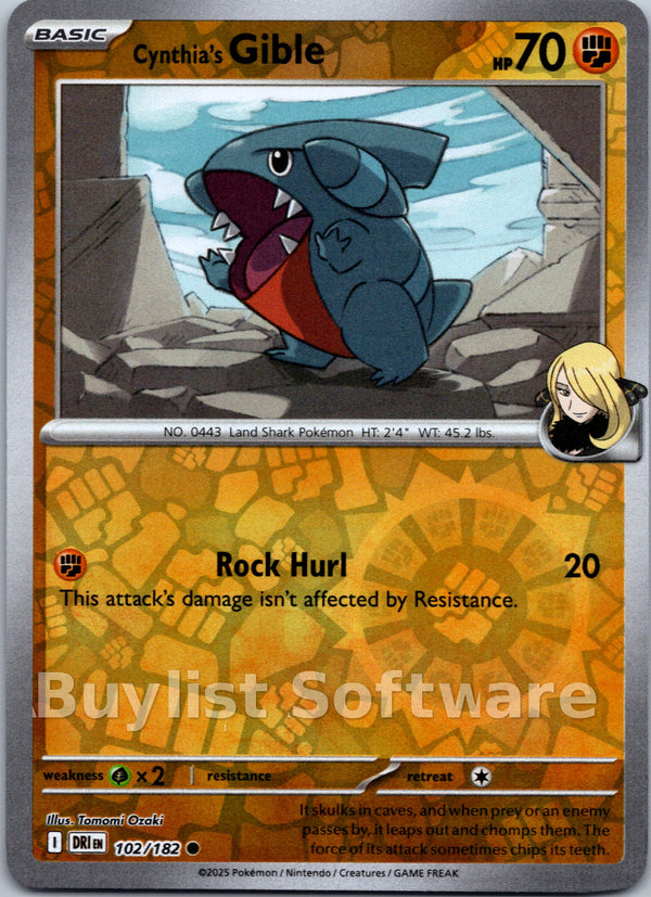 Cynthia's Gible [102/182] [Destined Rivals] Reverse Holofoil