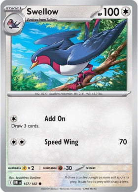 Swellow [157/182] [Destined Rivals] Reverse Holofoil