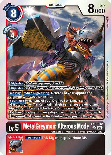 MetalGreymon: Alterous Mode [EX9-012] [Versus Monsters] Foil