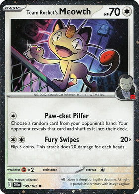 Team Rocket's Meowth (Cosmos Holo) [149/182] [Destined Rivals] Holofoil