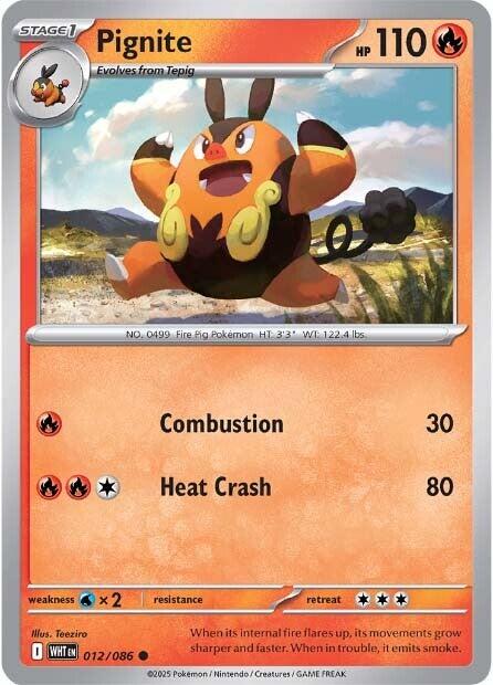 Pignite [012/086] [White Flare] Reverse Holofoil