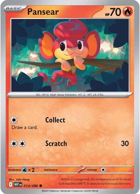 Pansear [014/086] [White Flare] Reverse Holofoil