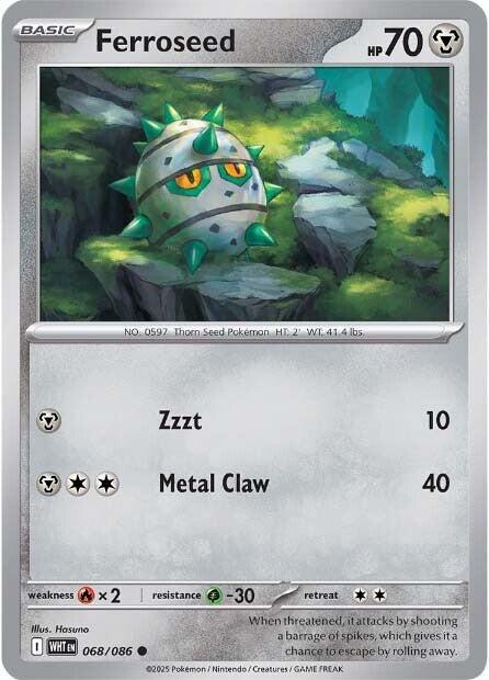 Ferroseed [068/086] [White Flare] Reverse Holofoil