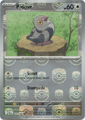 Pidove (Master Ball Pattern) [071/086] [Black Bolt] Holofoil