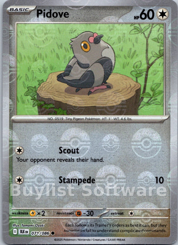 Pidove (Poke Ball Pattern) [071/086] [Black Bolt] Holofoil