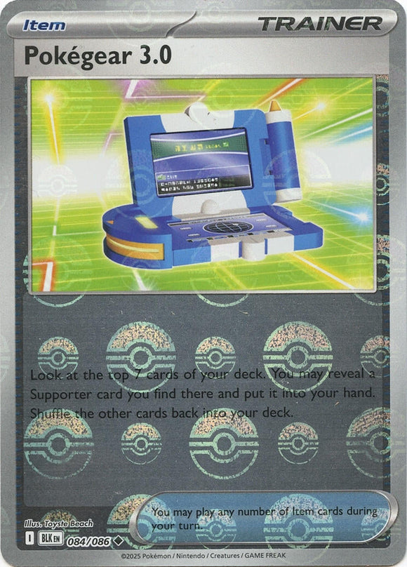 Pokegear 3.0 (Poke Ball Pattern) [084/086] [Black Bolt] Holofoil