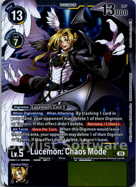 Lucemon: Chaos Mode [EX10-052] [Sinister Order] Foil