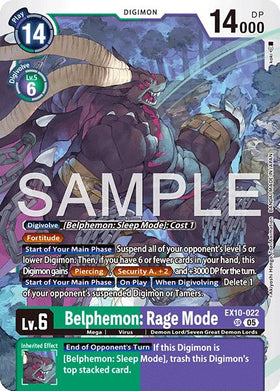 Belphemon: Rage Mode [EX10-022] [Sinister Order] Foil