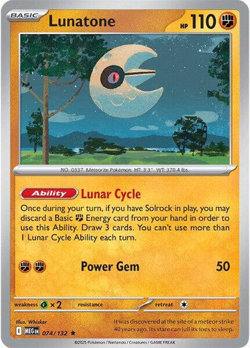 Lunatone [074/132] [Mega Evolution] Reverse Holofoil