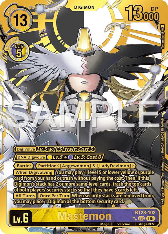 Mastemon (Rare Pull) [BT23-102 SEC] [Hackers' Slumber] Foil