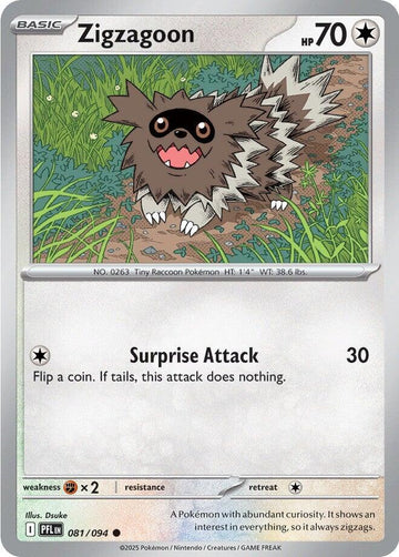 Zigzagoon [081/094] [Phantasmal Flames] Reverse Holofoil