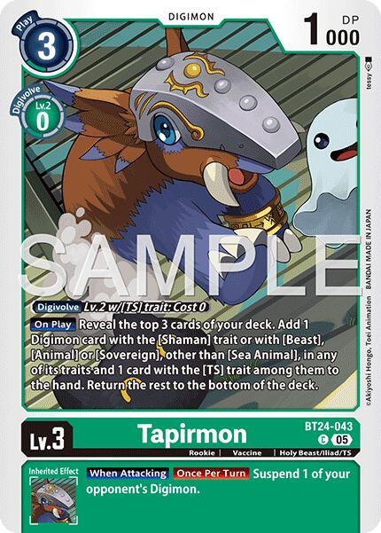 Tapirmon [BT24-043 C] [Time Stranger]