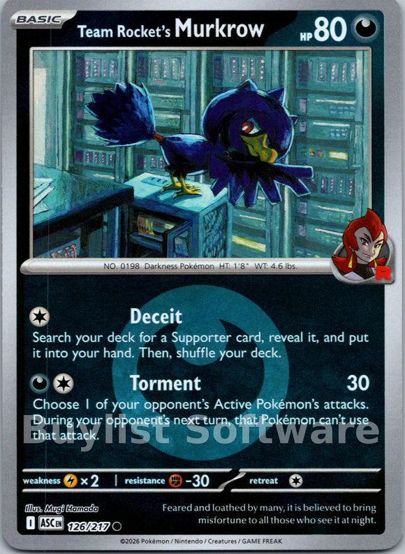 Team Rocket's Murkrow (Energy Symbol Pattern)