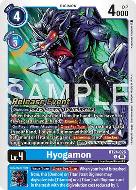 Hyogamon [BT24-026 U] [Time Stranger Release Events Cards] Foil
