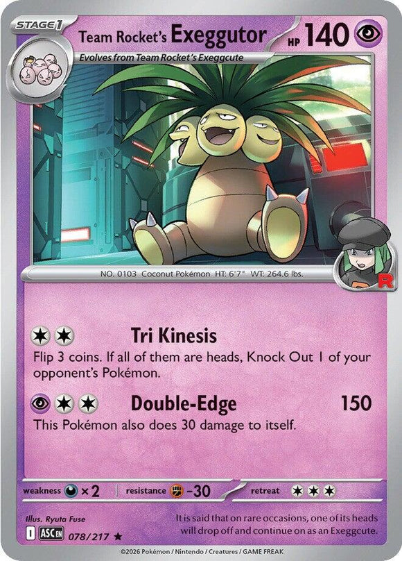 Team Rocket's  exeggutor [078/217] [Ascended Heroes] Reverse Holofoil