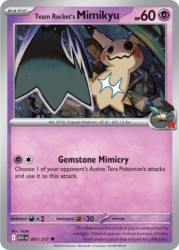 Team Rocket's Mimikyu - 097/217 [097/217] [Ascended Heroes] Reverse Holofoil