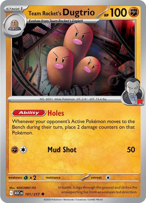 Team Rocket's Dugtrio - 101/217 [101/217] [Ascended Heroes] Reverse Holofoil