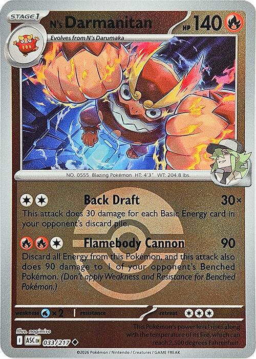 N's Darmanitan (Poke Ball) [033/217] [Ascended Heroes] Reverse Holofoil