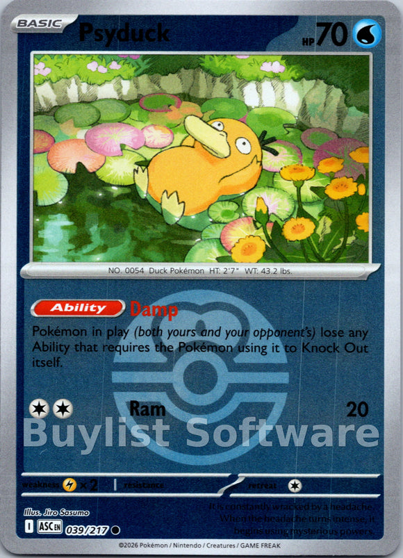 Psyduck - 039/217 (Love Ball) [039/217] [Ascended Heroes] Reverse Holofoil